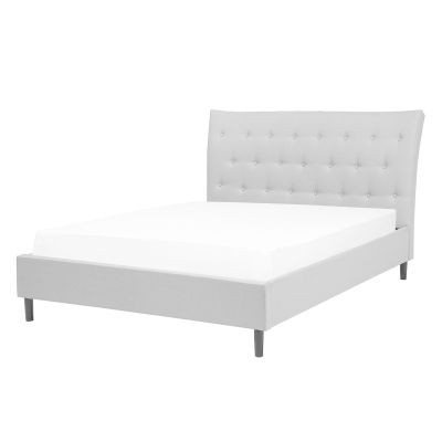 Fabric EU Double Size Bed Grey SAVERNE