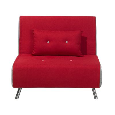 Fabric Single Sofa Bed Red FARRIS