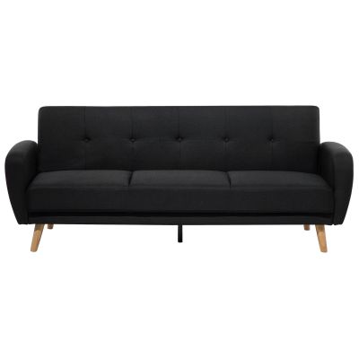 3 Seater Fabric Sofa Bed Black FLORLI