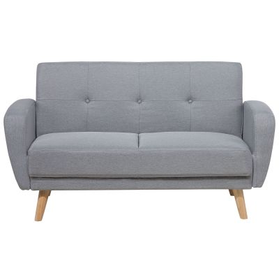 2 Seater Fabric Sofa Bed Grey FLORLI