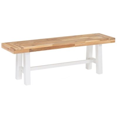 Acacia Wood Bench White 140 cm SCANIA