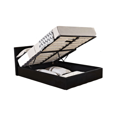 Birlea Berlin Black Faux Leather Bed Frame - Kingsize 5ft