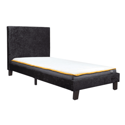 Birlea Berlin Black Crushed Velvet Bed Frame - Single 3ft