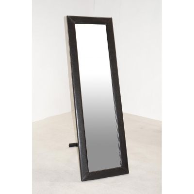 Valparaiso PU Cheval Mirror Elegance in Reflection with Leather Effect Frame - Brown