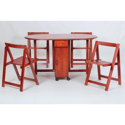 Helston Butterfly Dining Set with 4 Chairs - Mahogany