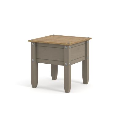 Corona Waxed Pine Lamp Table - Grey