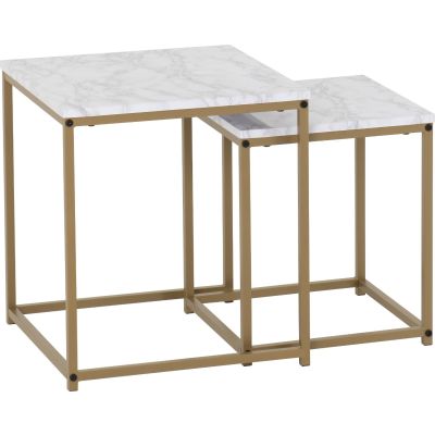 Dallas Nest of 2 Tables - Marble Gold Effect