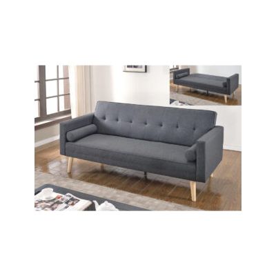 Luxurious Littleton Linen Fabric 3 Seater Sofa Bed Contemporary Comfort in Dark Grey