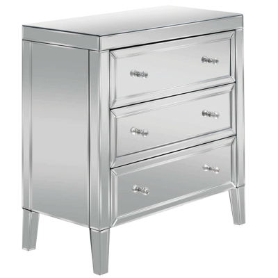 VAUGHAN Silver Chest of Drawers - Medium-sized, 3 Drawers, Mirrored