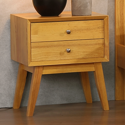 Bedside Table - KOLACHI Nightstand Natural Oak 40cm