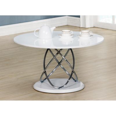 Wrexham Chrome Elegance Coffee Table - White Top