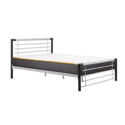 Birlea Faro Black and Silver Metal Bed Frame - Small Double 4ft