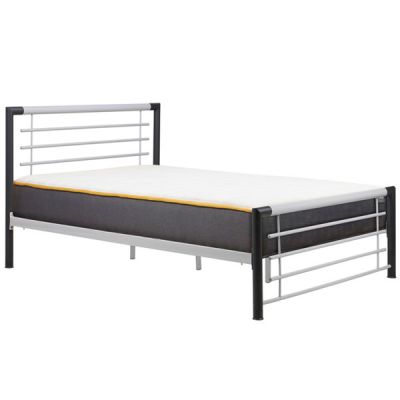 Birlea Faro Black and Silver Metal Bed Frame - Double 4ft6