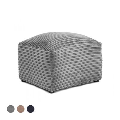 Porto Jumbo Cord Footstool - Grey