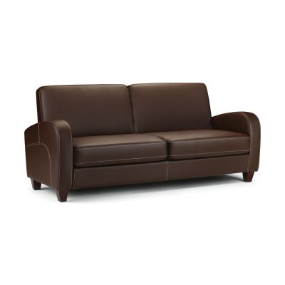 Vivo Chestnut Faux Leather 3-Seat Sofa