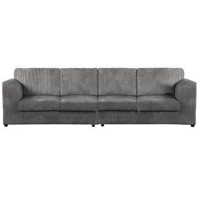 Oxford Luxury Fullback Jumbo Cord 4 Seater Sofa - Grey and Other Colours