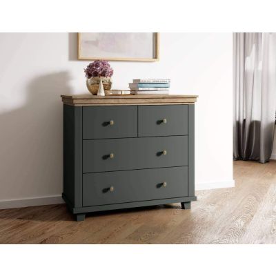 EPSOM Green Chest of Drawers - Medium-sized, 4 Drawers