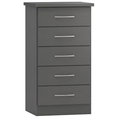 NEWBIGGIN V Grey Chest of Drawers - Tallboy, Small-sized, 5 Drawers