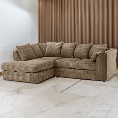 Desmond Jumbo Cord Corner Sofa - Coffee