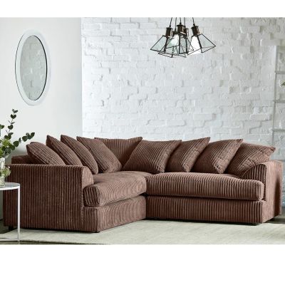 Jasper Jumbo Cord Corner Sofa - Brown