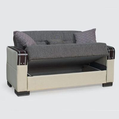 Kaven High Quality Fabric 2 Seater Sofabed - Brown