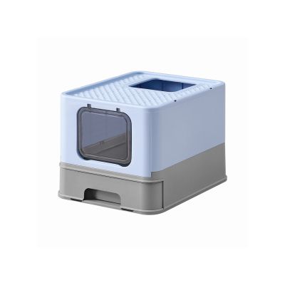 Hidden Cat Litter Box Pale Blue and Grey