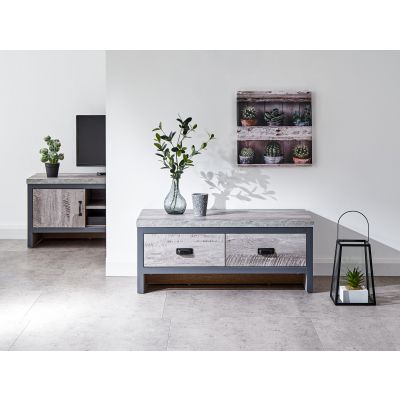 Boston 2 Drawer Coffee Table - Grey