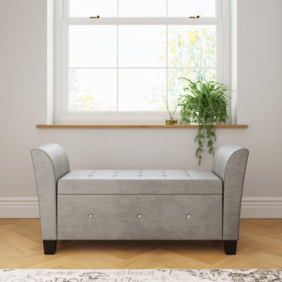 Verona Diamante Window Seat Grey Chenille