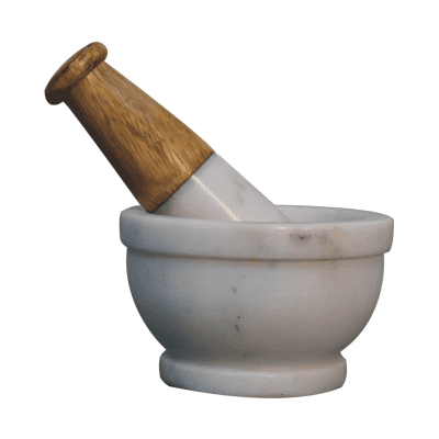 Miniature Wood and Marble Mortar Set - Large