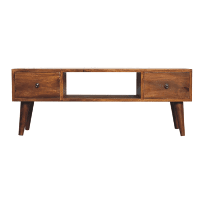Rustico Coffee Table with 2 Drawers - Chestnut