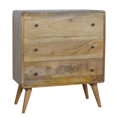 CROMER Oak Finish Chest of Drawers - Medium-size, 3 Drawers