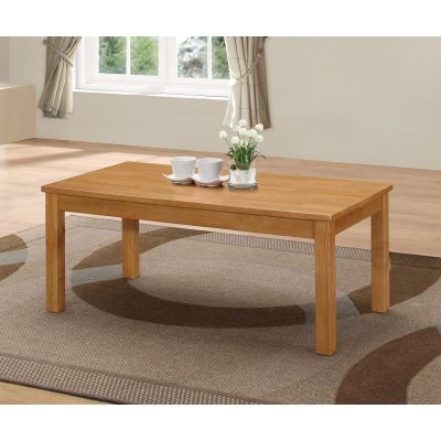 Classic Charm Arcadia Solid Rubberwood Coffee Dining Table in Light Oak