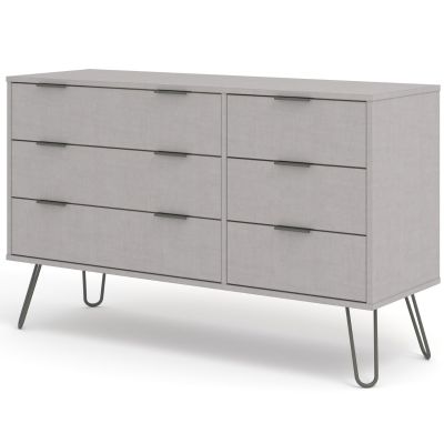 ARTA Grey Chest of Drawers - Large-sized, 6 Drawers, Double