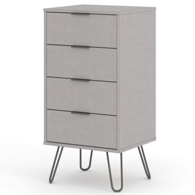 ARTA Grey Chest of Drawers - Tallboy, Small-sized, 4 Drawers