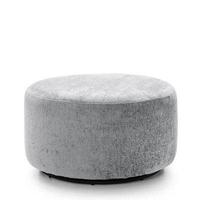 Gilliver Crushed Chenille Swivel Footstool - Light Grey