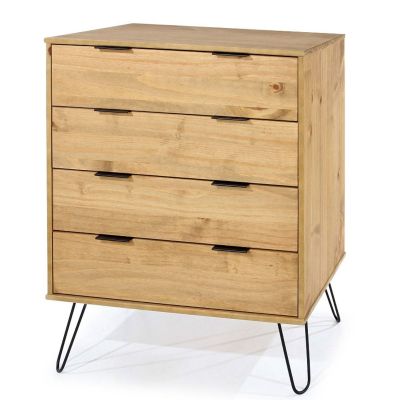 ARTA Oak Finish Chest of Drawers - Medium-sized, 4 Drawers