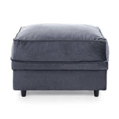Bethan Velvet Footstool - Dark Grey