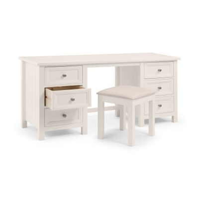 Dressing Table - MAINE 6 Drawer Dresser White 145cm