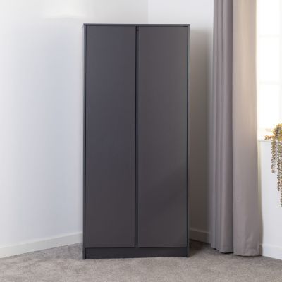 Wardrobe - MALDEN 2 Door Wardrobe Grey 80cm