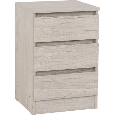 Malvern 3 Drawer Bedside - Urban Snow