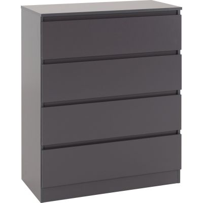 MALDEN Grey Chest of Drawers - Medium-sized, 4 Drawers