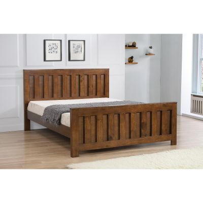 Petaluma Classic Charm Rustic Oak Solid Rubberwood Bed Frame in King Size