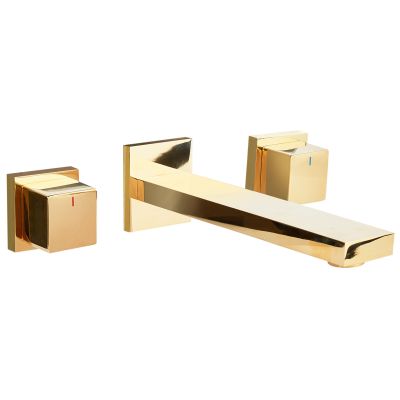 BARSTONWELL Wall Mounted Basin Mixer Tap Brass - Gold