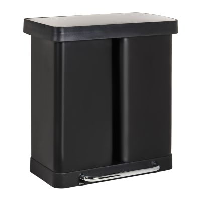 OTTERBOURNE Metal Double Pedal Waste Bin - Black