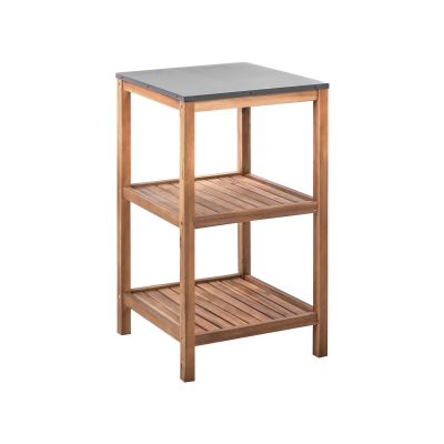 HORNWELL Wooden Outdoor Kitchen Island - Brown