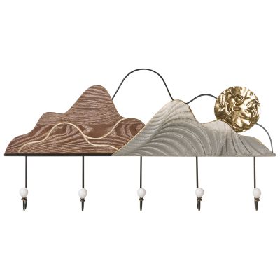 RUSHTONWELL Wall Mounted Coat Rack - Black