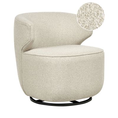 WARDENLEIGH Boucle Fabric Swivel Armchair - Beige