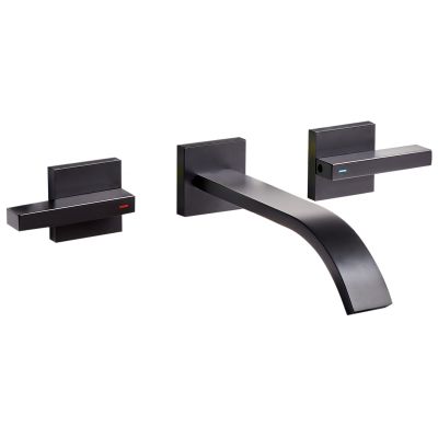 BARTONWELL Wall Mounted Basin Mixer Tap Brass - Black