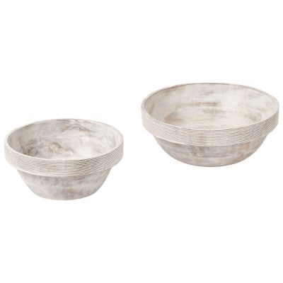 FAIRCROFT Mango Wood Set of 2 Bowls - Light Brown