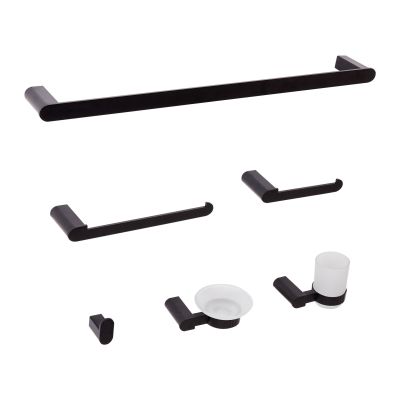 WISBOROUGH 6-Piece Bathroom Hardware Set - Black
